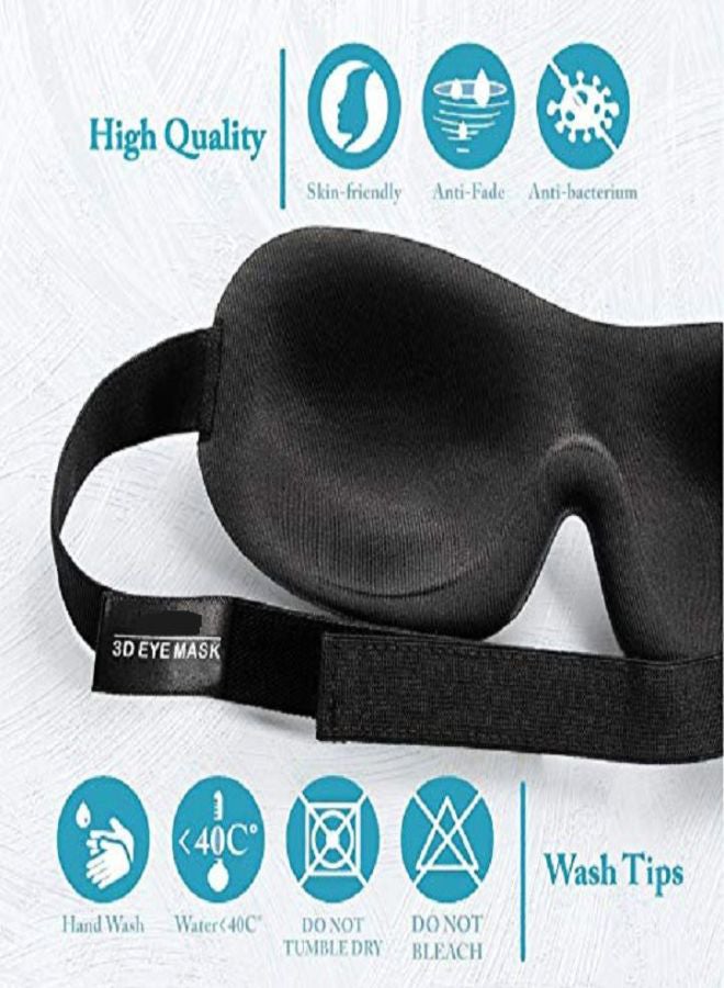 3D Shield Sleeping Aid Eye Mask Black - Image 2