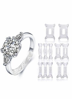 Ring Size Adjuster, Invisible Ring Size Adjuster for Loose Rings with 6 Sizes, Ring Adjuster Fit Any Rings Guard Spacer, Ring Size Reducer Spacer Ring Guard With Wiping Cloth, 12 Pcs