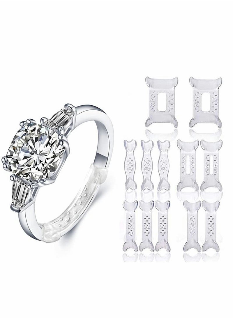 Generic - Ring Size Adjuster, Invisible Ring Size Adjuster for Loose Rings with 6 Sizes, Ring Adjuster Fit Any Rings Guard Spacer, Ring Size Reducer Spacer Ring Guard With Wiping Cloth, 12 Pcs - Image 1