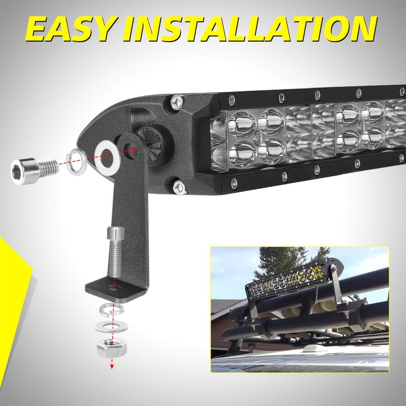 Light Bar Side Mounting Brackets For Straight Or Curved Single Row Led Light Bar Up To 52 Inch High Model - Image 4