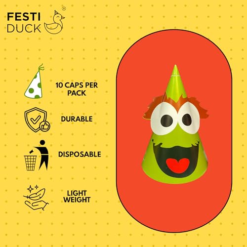Festi Duck Funny Eye Pop-Out Birthday Party Caps Pack of 10 – Hilarious and Durable Caps for Kids and Adults, Ideal for Lively Celebrations - Image 4