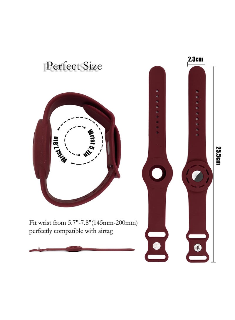 KASTWAVE 4 Pcs Kids Wristband Strap Compatible with Apple Airtag Case Bracelet Strap Watch Band, Silicone Adjustable Anti-Lost Protective Case for air tag GPS Tracker Finder Cover for Kids Children Old Man - Image 2