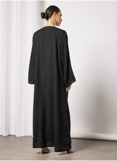 Hayat عباية سادة بياقة على شكل حرف V  - Image 2