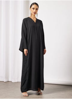 Hayat عباية سادة بياقة على شكل حرف V  - Image 1