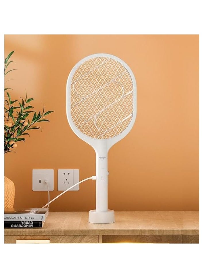 in 1 Dual Modes Electric Bug Zapper : Handheld Fly Swatter with USB Rechargeable Base Mosquito Killer with Purple Mosquito Light for Home Bedroom Kitchen Office Backyard Patio Camping - Image 3