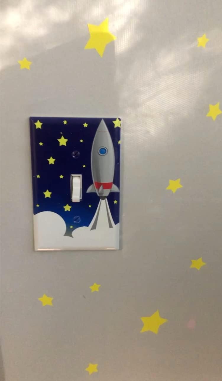 Create-A-Mural Boys Room Light Switch Cover Plate Kids Decorative Nursery Teen Toddler Room Decor Bedroom Bathroom Playroom (Rocket Ship) - Image 3