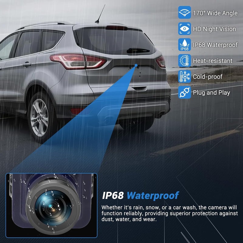 KUTTOLE Rear View Backup Camera EJ5Z-19G490-A for Ford Escape 2014-2016 with 170° Ultra Wide-Angle and HD Night Vision - Image 5
