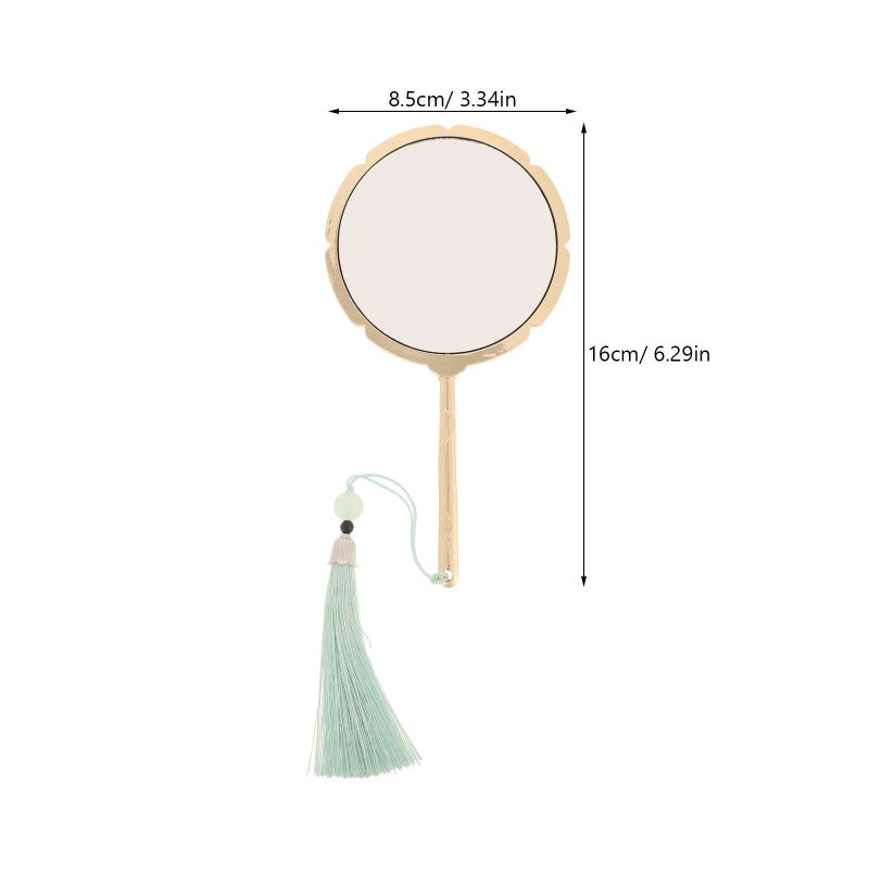 Vintage Handheld Mirror with Handle Embossed Design Small Travel Mirror for Makeup Portable Vanity Mirror for Personal Use - Image 3
