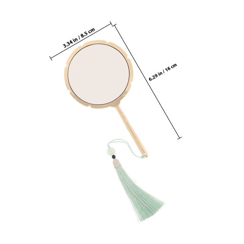 Vintage Handheld Mirror with Handle Embossed Design Small Travel Mirror for Makeup Portable Vanity Mirror for Personal Use - Image 2