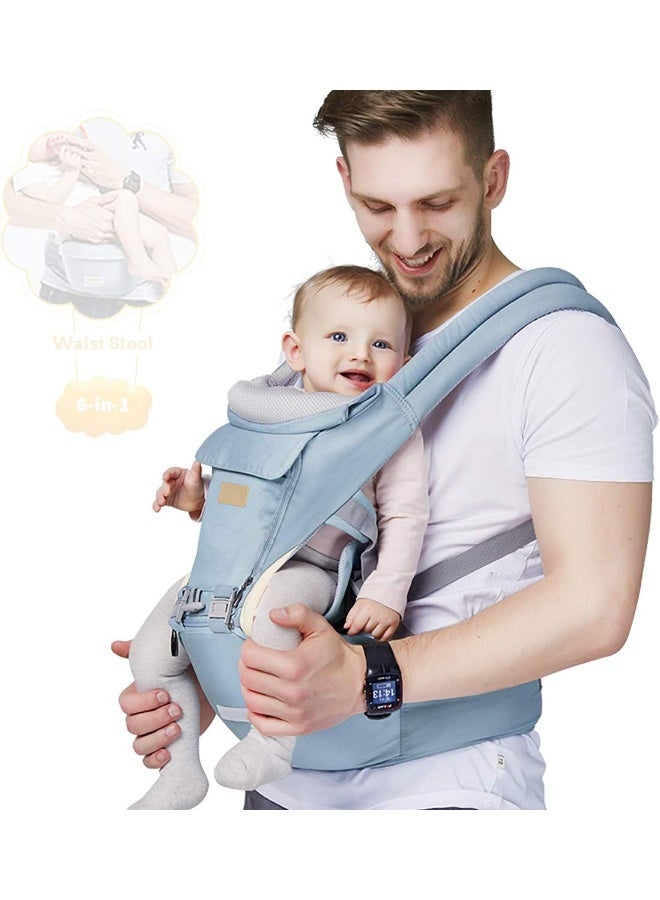 FRUITEAM Baby - 6-in-1 Baby Carrier with Waist Stool & Hip Seat, One Size Fits All - Newborn to Toddler - Image 1