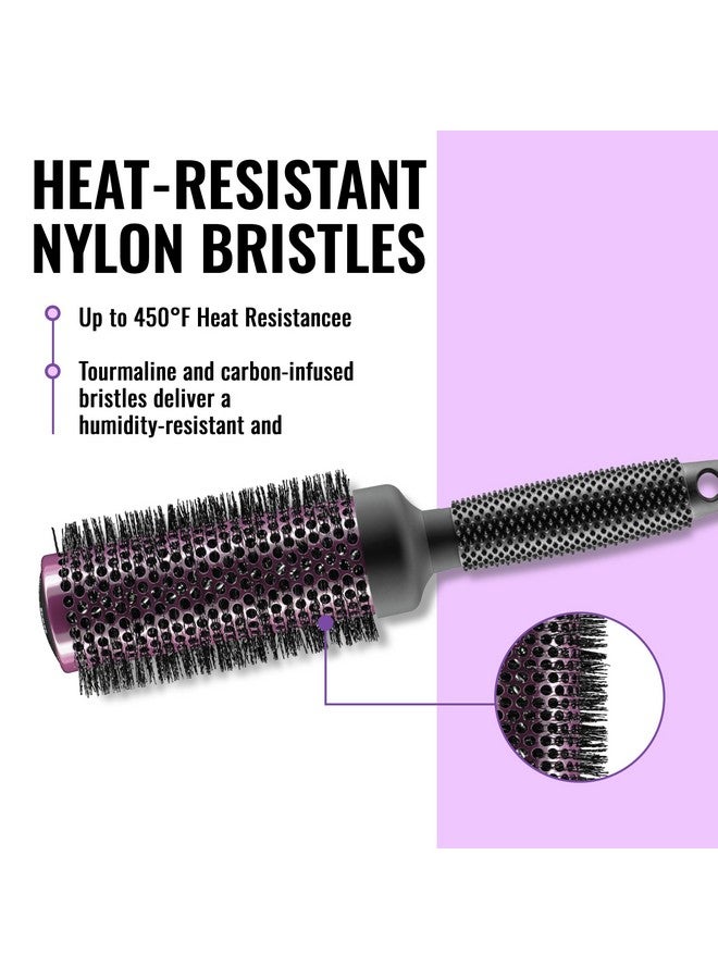 إيرجو فرشاة إرجو المستديرة فائقة النعومة لتجفيف الشعر - فرشاة شعر بجودة صالونات التجميل للنساء - فرشاة أسطوانية لتجفيف الشعر - تصفيف الشعر الجاف والمبلل - فرشاة تصفيف الشعر المكثف - ERG43: 1.75 بوصة - Image 2