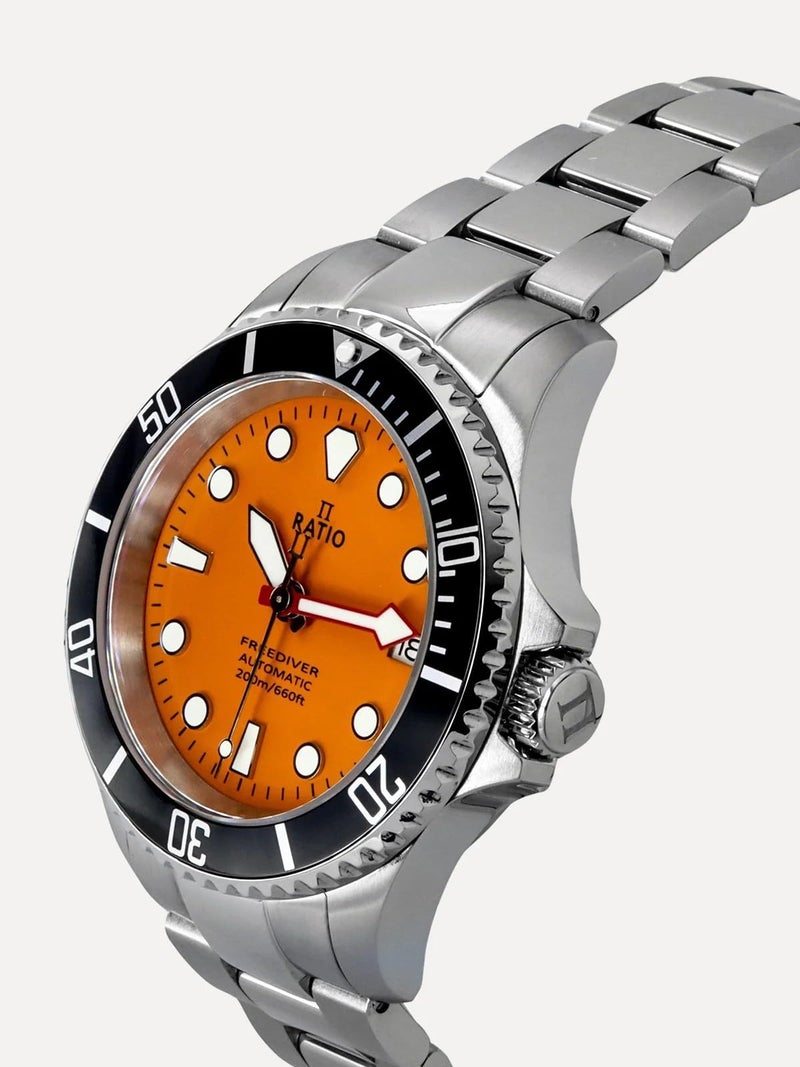 RATIO FreeDiver Sapphire Crystal Diver Watch Japanese Automatic Dive Watch 200m Water Resistant Diving Watch (Orange) - Image 4
