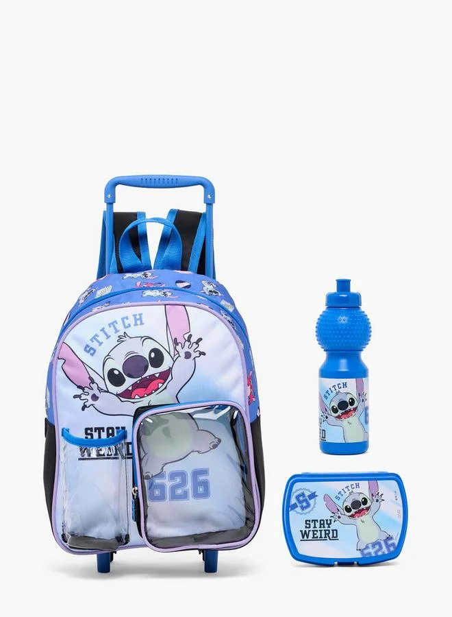 ديزني Stitch 3-Piece Backpack Set For Kids 8-13 Years With Lunch Bag And Water Bottle