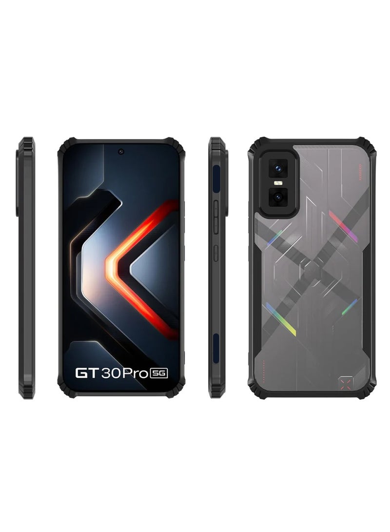 Wtech Infinix GT 30 Pro 5G 2025 Hybrid TPU Silicone with Raised Armour Bumpers Slim Case Cover (MCAPSA) - Clear/Black - Image 3