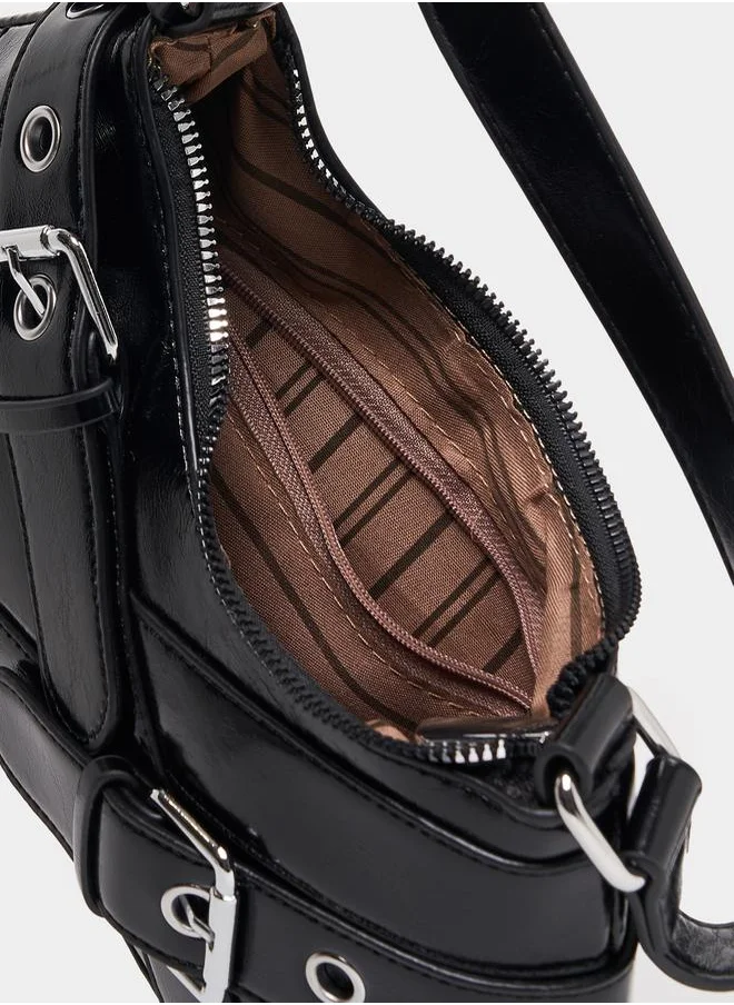 Styli Belted Shoulder Bag with Adjustable Strap