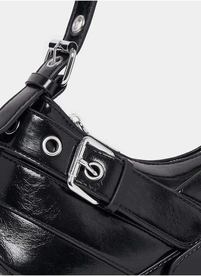 Styli Belted Shoulder Bag with Adjustable Strap