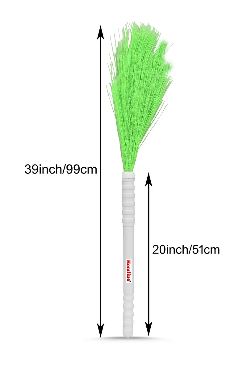 Homfine Plastic Broom Phool Jhadu Foldable Long Handle for Wet, Dry Floor Cleaning Dusting (Multicolor, 1U, Length - 39inch, carpet) - Image 2