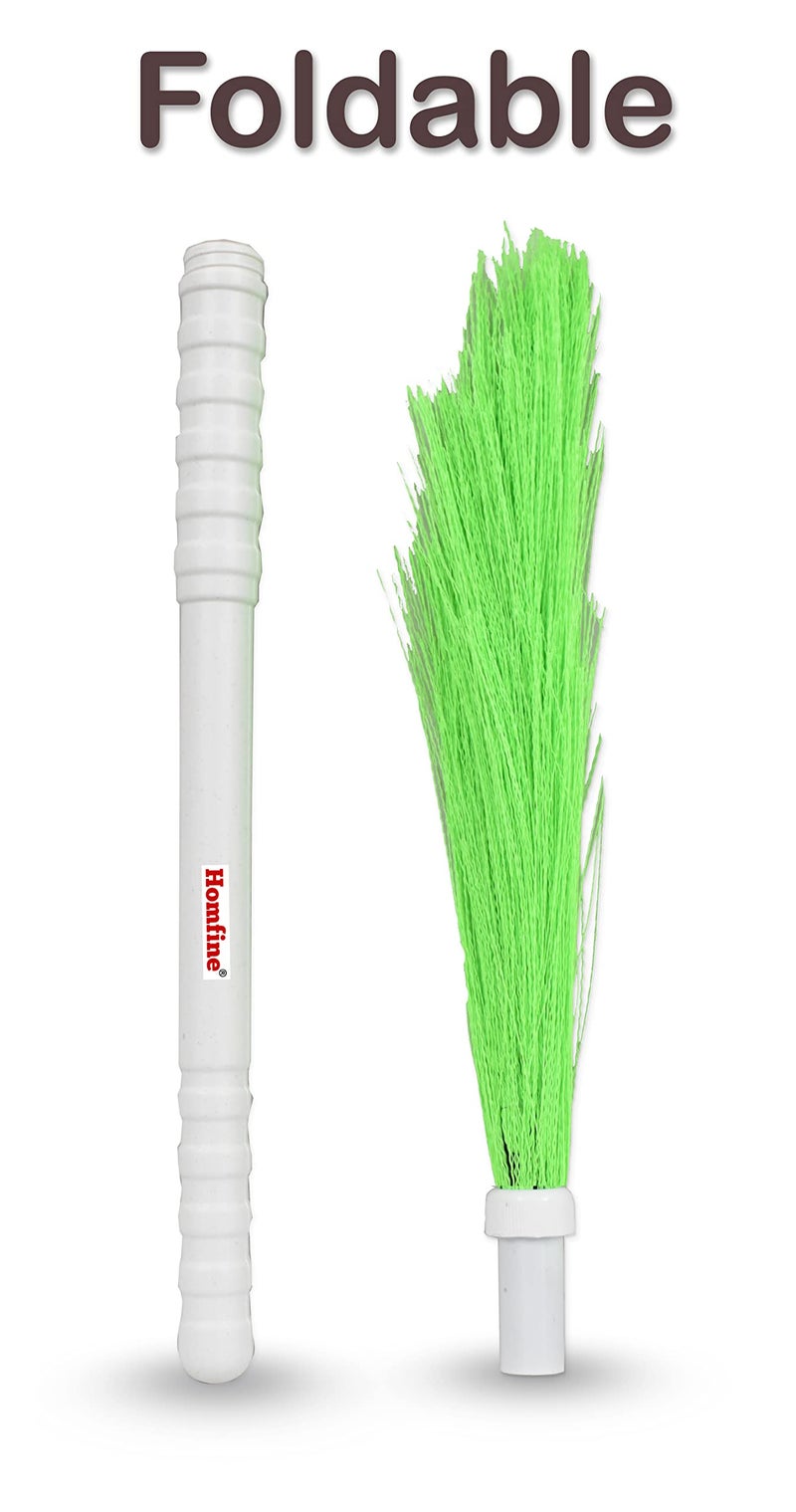 Homfine Plastic Broom Phool Jhadu Foldable Long Handle for Wet, Dry Floor Cleaning Dusting (Multicolor, 1U, Length - 39inch, carpet) - Image 4