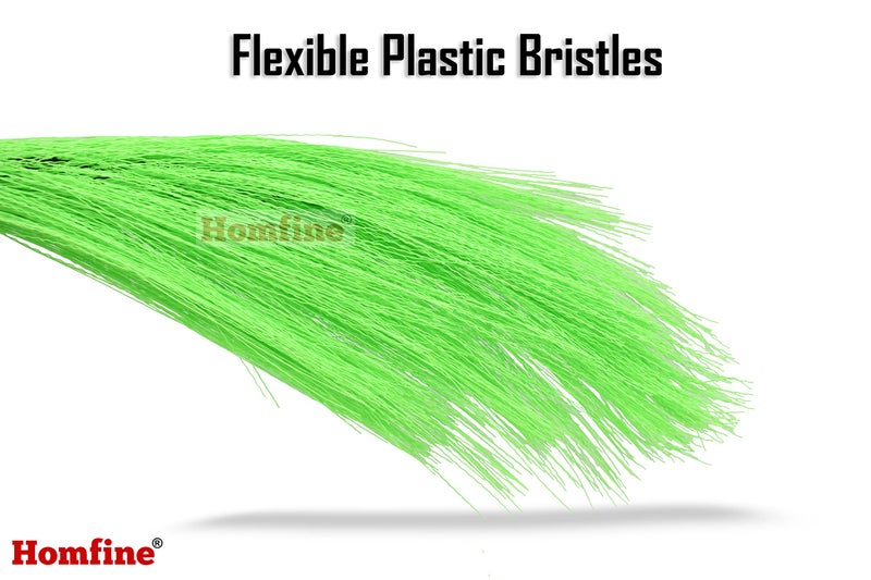 Homfine Plastic Broom Phool Jhadu Foldable Long Handle for Wet, Dry Floor Cleaning Dusting (Multicolor, 1U, Length - 39inch, carpet) - Image 3