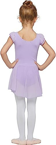 MdnMd Girls Ballet Dance Leotards Dress Clothes for Ballerina Outfits (Age 6-8,Lavender Purple) - Image 4