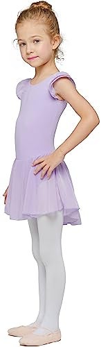 MdnMd Girls Ballet Dance Leotards Dress Clothes for Ballerina Outfits (Age 6-8,Lavender Purple) - Image 3