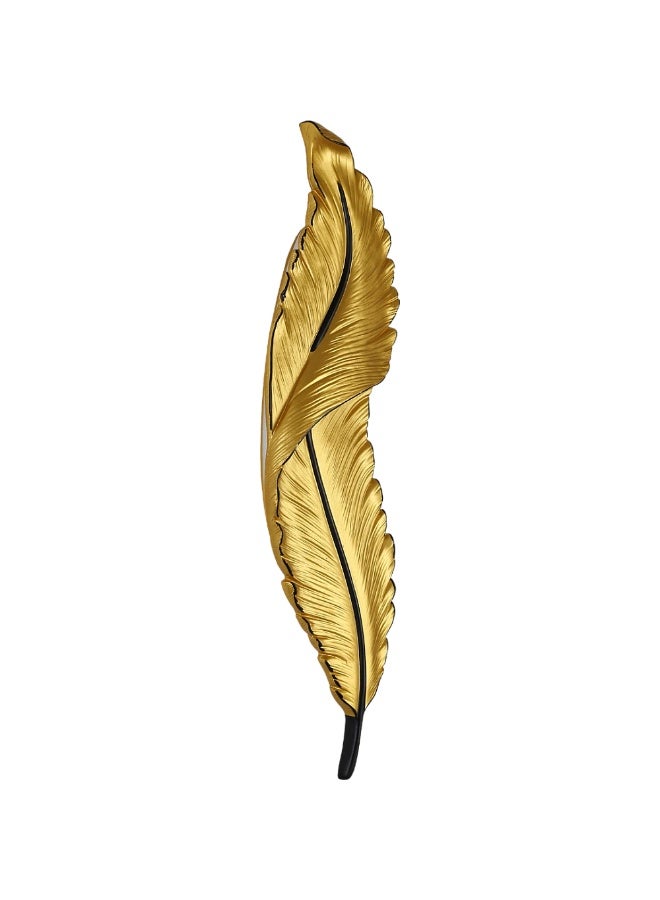 Hummer Wall plaque in the shape of modern feathers, golden gypsum, yellow lighting color - Image 3