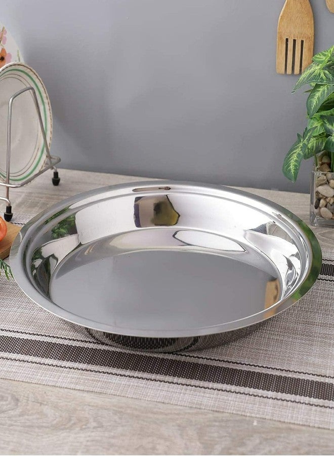 AS A S Stainless Steel Parat/Plate/Platter, All Size Steel Heavyweight Atta parat (16 inch) - Image 1