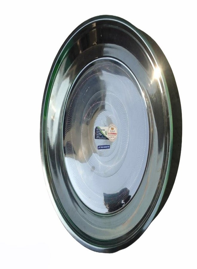 AS A S Stainless Steel Parat/Plate/Platter, All Size Steel Heavyweight Atta parat (16 inch) - Image 4