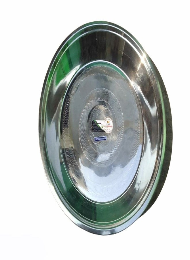 AS A S Stainless Steel Parat/Plate/Platter, All Size Steel Heavyweight Atta parat (16 inch) - Image 5