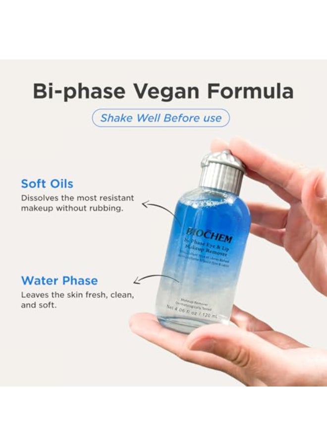 BIOCHEM BiPhase Eye Lip Heavy Makeup Remover Waterproof Mascara Remover Gentle Cleanser liquid for Makeup with Natural Ingredients for Sensitive Normal Skin Types 406 fl oz 120 ml - Image 3