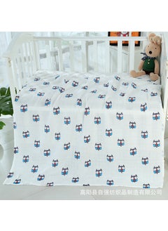 Soft Muslin Swaddle Cartoon Print Baby Blanket Owl