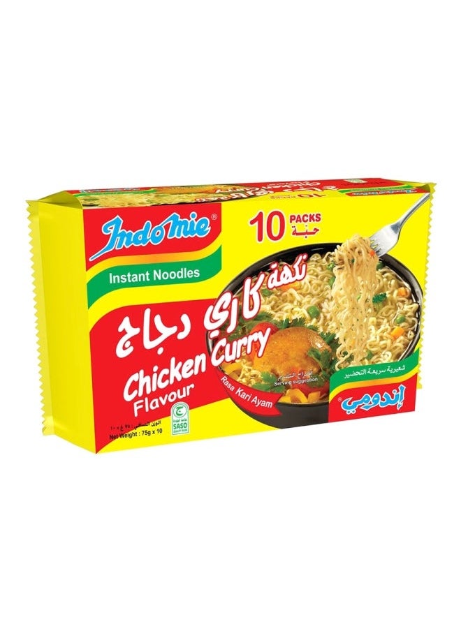 Indomie Instant Noodles, Chicken Curry, Pack Of 10, 75g 