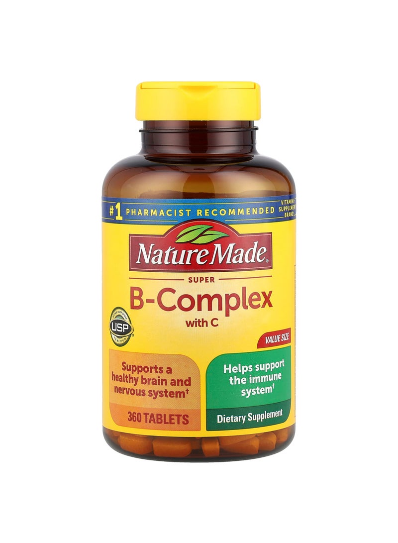 Super-B Complex with Vitamin C, 360 Tablets