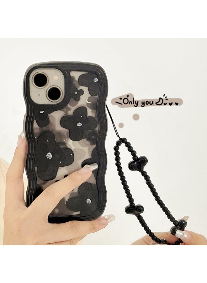 NIBEMINENT Big Waves Protective TPU Case Cover For iPhone 14 Pro Max, Black Love Butterfly With Black Love Bracelet - Image 2