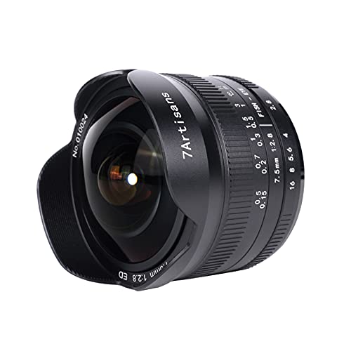 7artisans 7.5mm F2.8 II APS-C Wide Angle Fisheye Fixed Lens Compatible with Sony Compact Mirrorless Cameras (Black) - Image 1