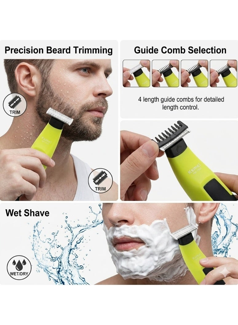 Rechargeable Electric Shaver for Men – Waterproof Beard Trimmer with Precision Blades, USB Charging, Multi-Length Combs for Grooming & Styling - Image 4