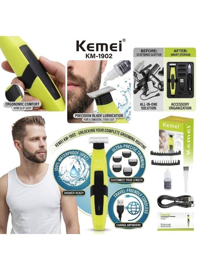 Rechargeable Electric Shaver for Men – Waterproof Beard Trimmer with Precision Blades, USB Charging, Multi-Length Combs for Grooming & Styling - Image 3