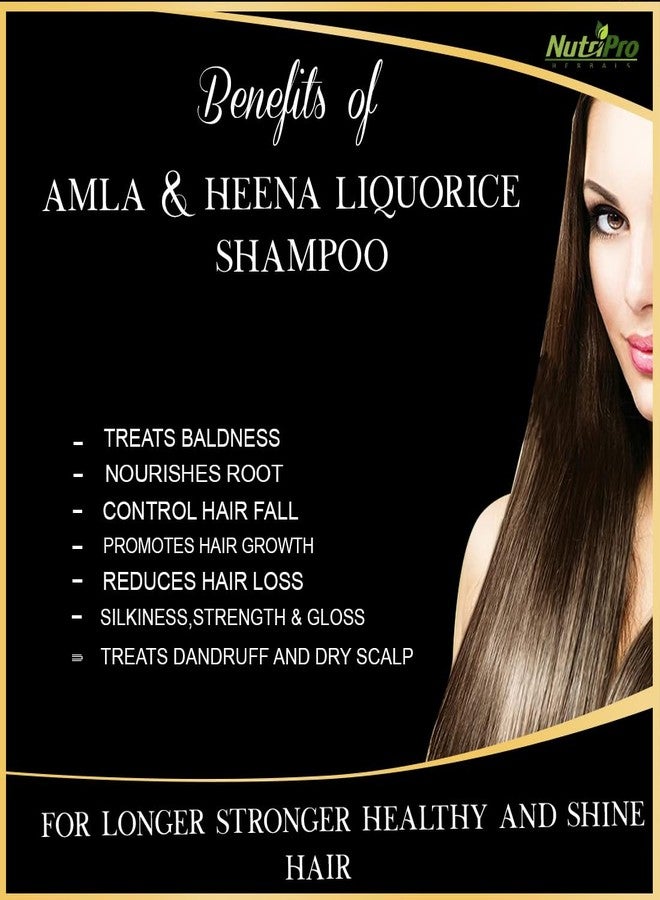 NutriPro Amla & Heena Liquorice Shampoo, 300ml, Enriched With Amla & Heena, Anti Dandruff, Silky & Shiny Hair, For Falling & Thinning Hair, No Silicones Toxic Chemical, Paraben & Cruelty Free - Image 4