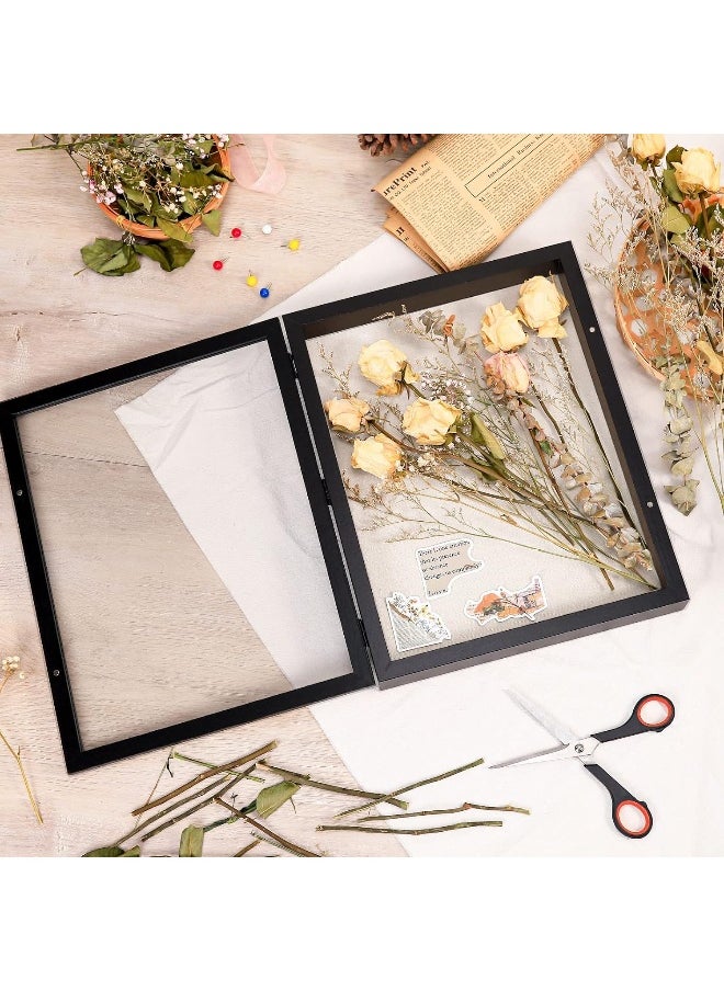 Califortree  11X15 Shadow Box Frame With Linen Back - Sturdy Memory Display Case Of Flower, Pictures, Medals And More, Black