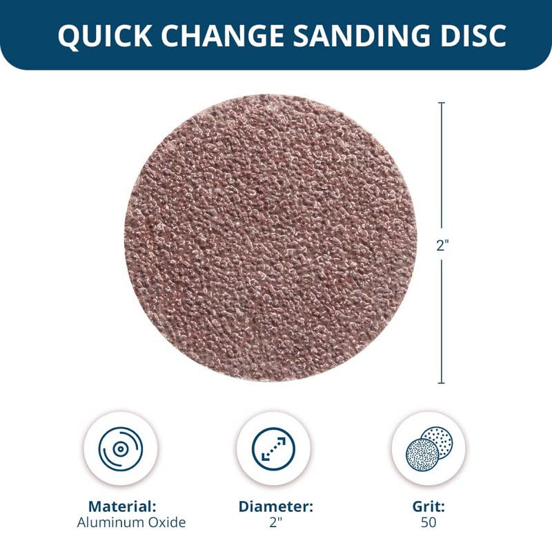 Benchmark Abrasives 2 Inch Sanding Discs Quick Change Aluminum Oxide - Sanding Discs, Drill & Die Grinder Sanding Disc - Deburring Polishing Rust Remover for Metal Paint Stripper (25 Pack), 50 Grit - Image 2