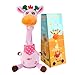 JISON21 Dancing Talking Giraffe Plush Toy Funny Singing Recording Repeating Musical Giraffe Unique Valentines Day Gift for Girlfriend Boyfriend Interactive Fun for Baby Toddlers KidsPurple - Image 2