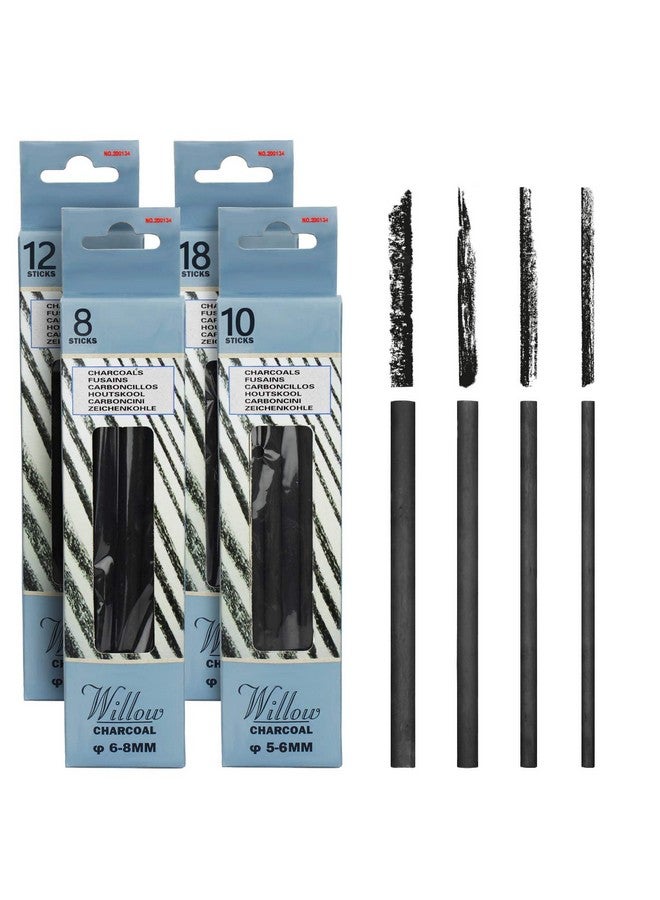 MYLIFEUNIT Willow Charcoal Sticks 4 Pack Vine Charcoal Pencils For Artists Drawing (48 Pcs) - Image 1