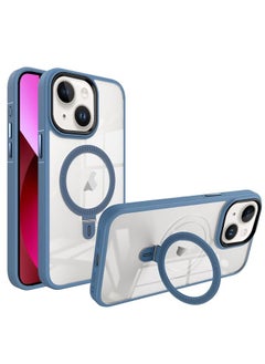 HuHa Case Cover For iPhone 13 Shield Armor MagSafe Holder Phone Case Blue 