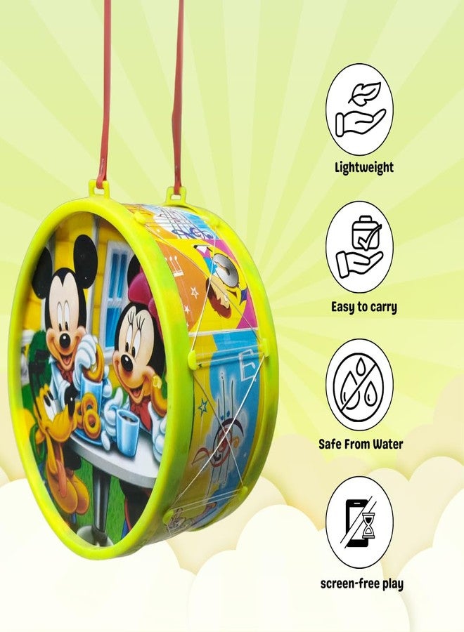 WishLuck Kids Musical Drum Toy with Drum Sticks | Colourful Cartoon Printed Rhythm Drum for Toddlers | Fun Music Learning Toy for Kids Activities and Early Play (Mini Musical Drum) - Image 2