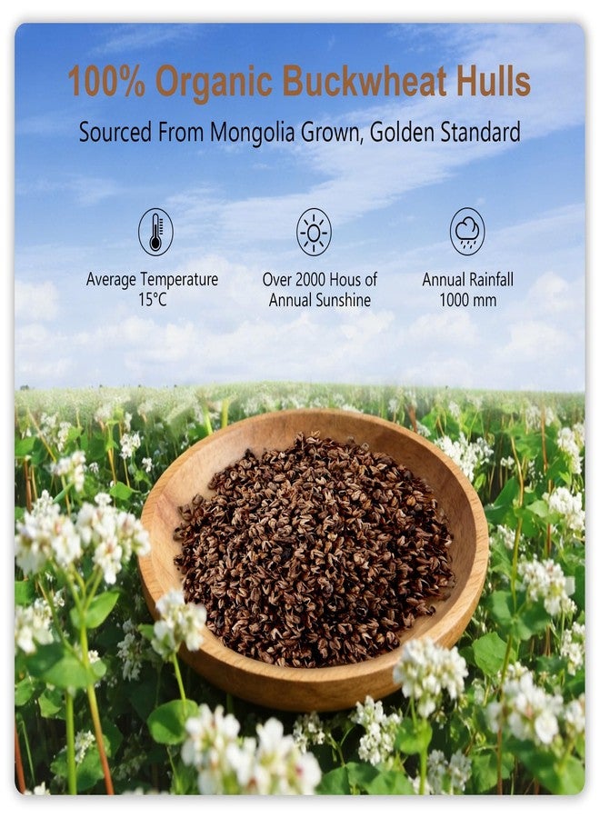 MIOTO Organic Buckwheat Pillow for Sleeping with Dual-Layer Pillowcase and Extra Tartary Buckwheat Hulls, Adjust Height and Firmness, Neck Support Pillow for Back and Side Sleepers 14"x20" - Image 3