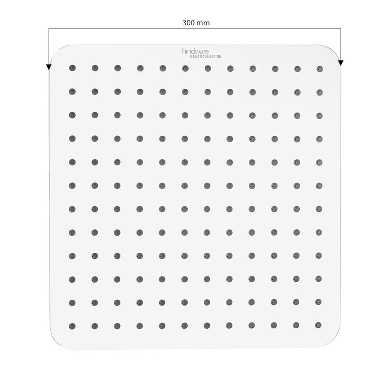 hindware دش مطري مربع رفيع للغاية من النحاس 300 مم (فضي، F160062CP) - Image 4