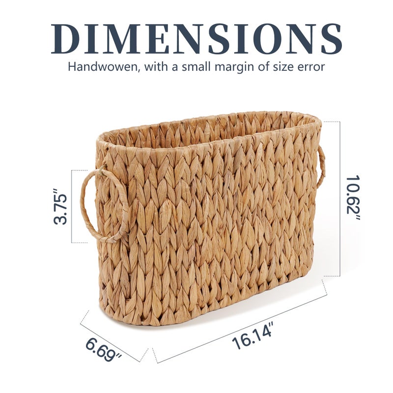 Coeusy Toilet Paper Storage Basket, Water Hyacinth Toilet Paper Holder for Up to 6 Mega Rolls, Wicker Basket for Bathroom Accessories Organizer, Boho Hand Woven Rattan Decorative Decor, Natural - Image 2