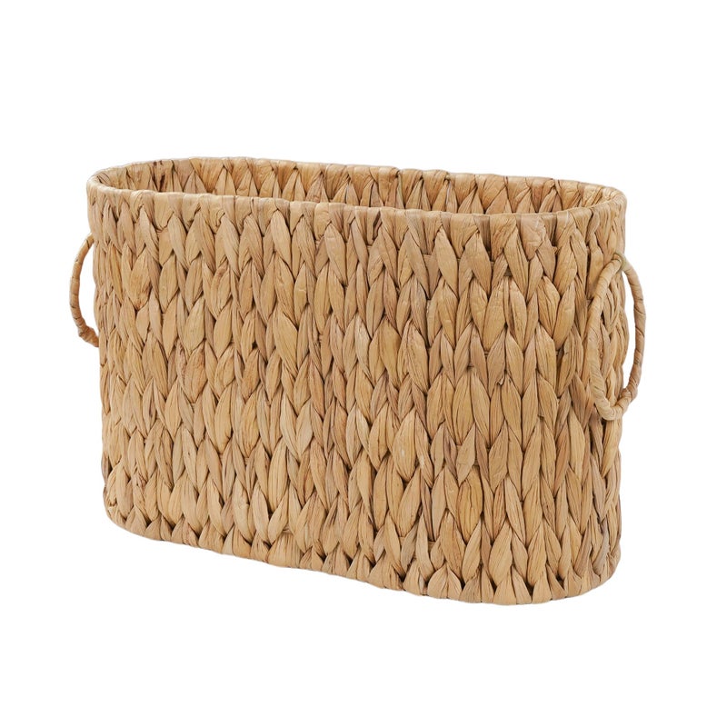 Coeusy Toilet Paper Storage Basket, Water Hyacinth Toilet Paper Holder for Up to 6 Mega Rolls, Wicker Basket for Bathroom Accessories Organizer, Boho Hand Woven Rattan Decorative Decor, Natural - Image 1