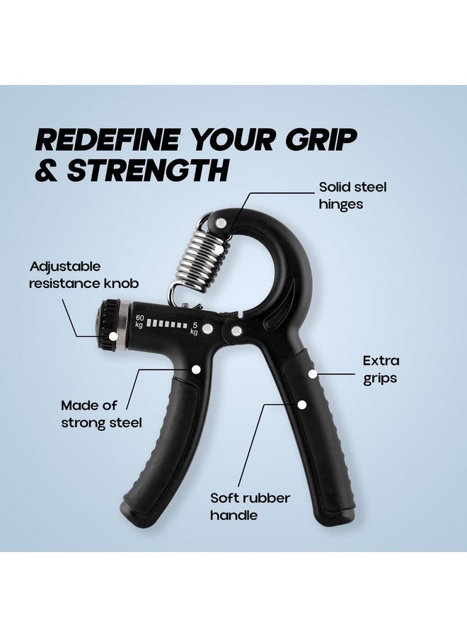 كونيكس أداة تقوية قبضة اليد القابلة للتعديل من Konex للرجال والنساء | معدات تمارين اليد للتمرينات المنزلية والصالة الرياضية (بدون عداد، أسود) - Image 3