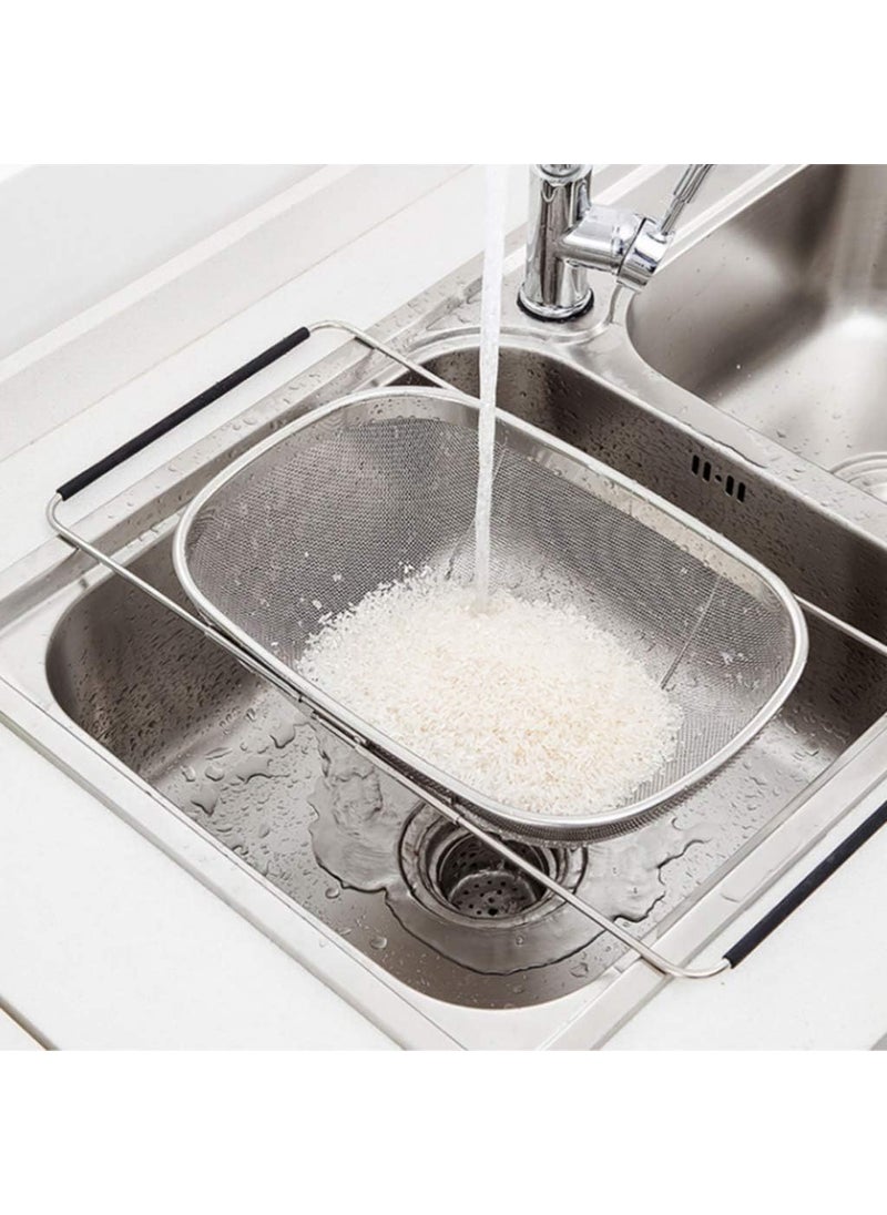 Pamidhar Pamidhar Stainless Steel Kitchen Sink Drain Basket Storage Dish Rack Adjustable Sink Colander Strainer Basket for Kitchen Sink with Handle Silver Pack of 1  - Image 3